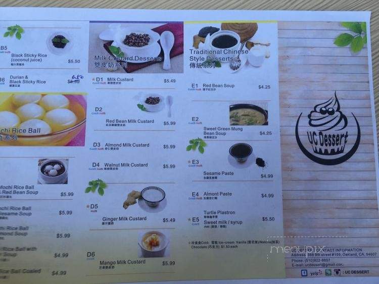 UC Dessert - Oakland, CA menu_pic