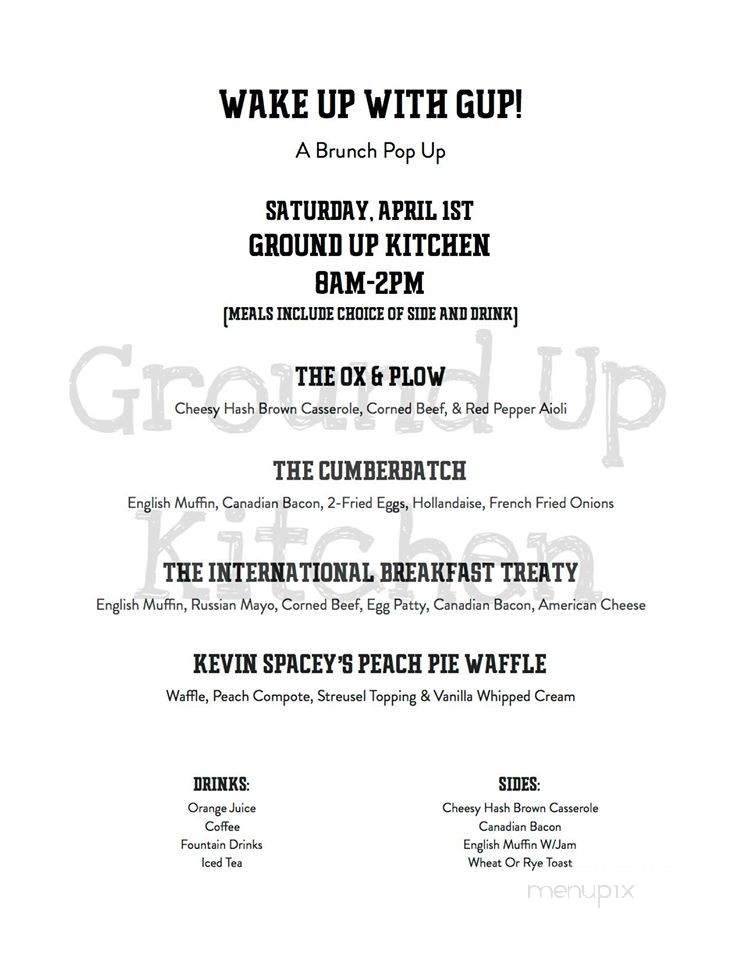 Ground Up Kitchen - Lincoln, NE menu_pic