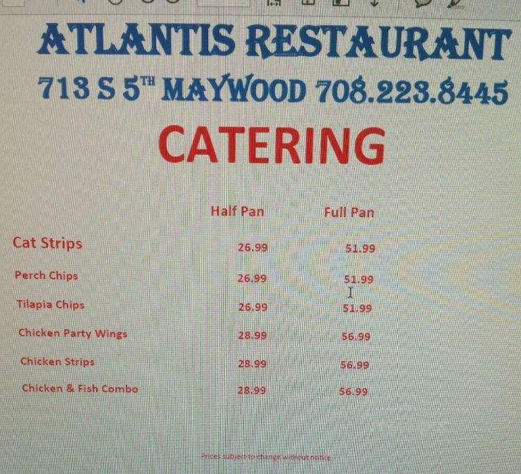 Atlantis Shrimp House - Maywood, IL menu_pic