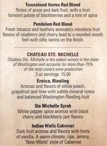 Vintage Washington Wine Bar - SeaTac, WA menu_pic