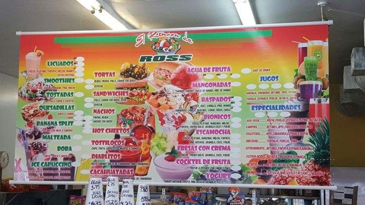 Neveria El Rincon De Ross - Los Angeles, CA menu_pic