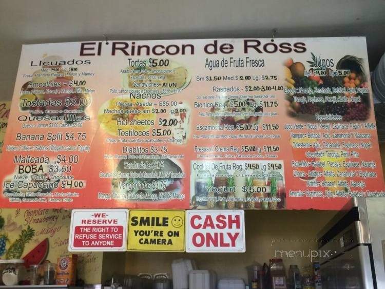 Neveria El Rincon De Ross - Los Angeles, CA menu_pic