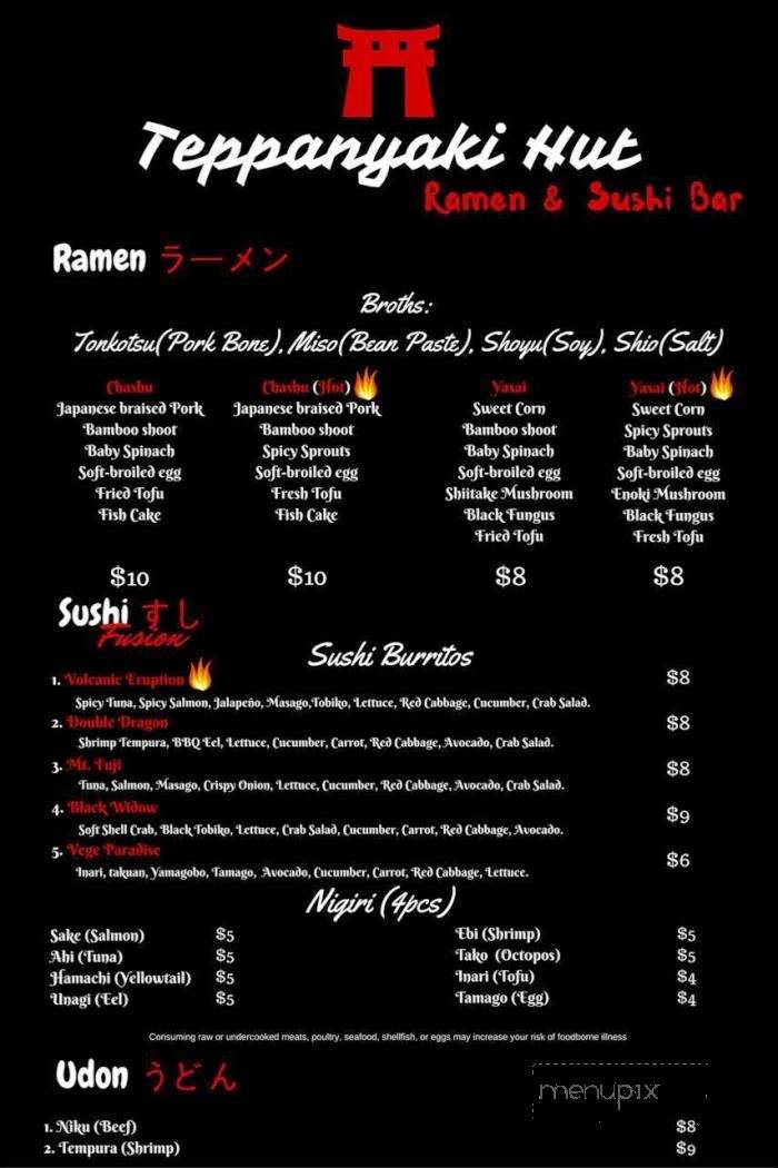 Teppanyaki Hut - Portland, OR menu_pic