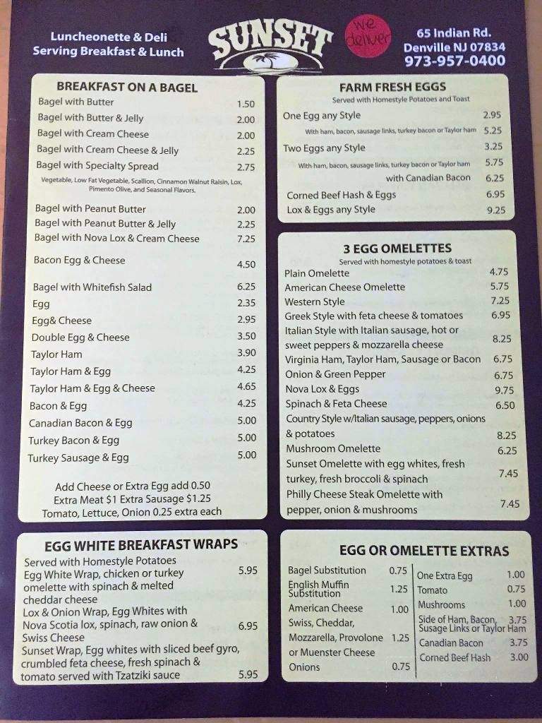 Sunset Luncheonette & Deli - Denville, NJ menu_pic
