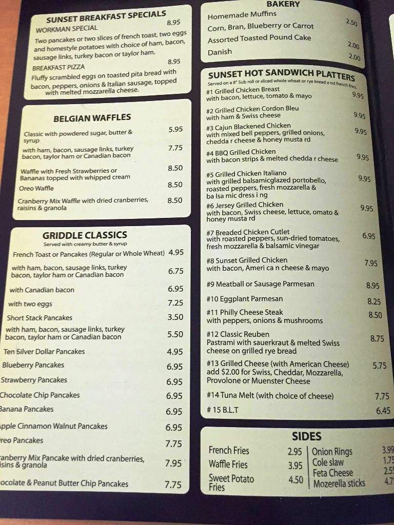 Sunset Luncheonette & Deli - Denville, NJ menu_pic