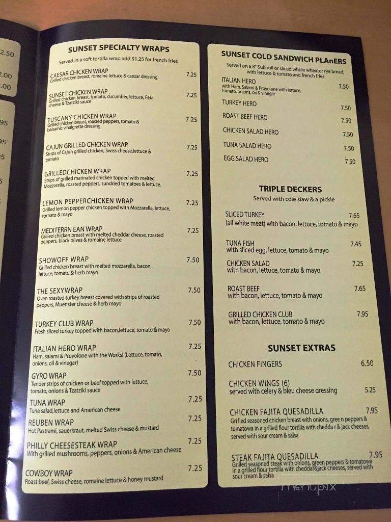 Sunset Luncheonette & Deli - Denville, NJ menu_pic