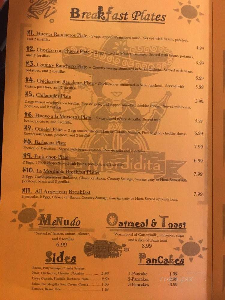 La Mordidita - San Antonio, TX menu_pic