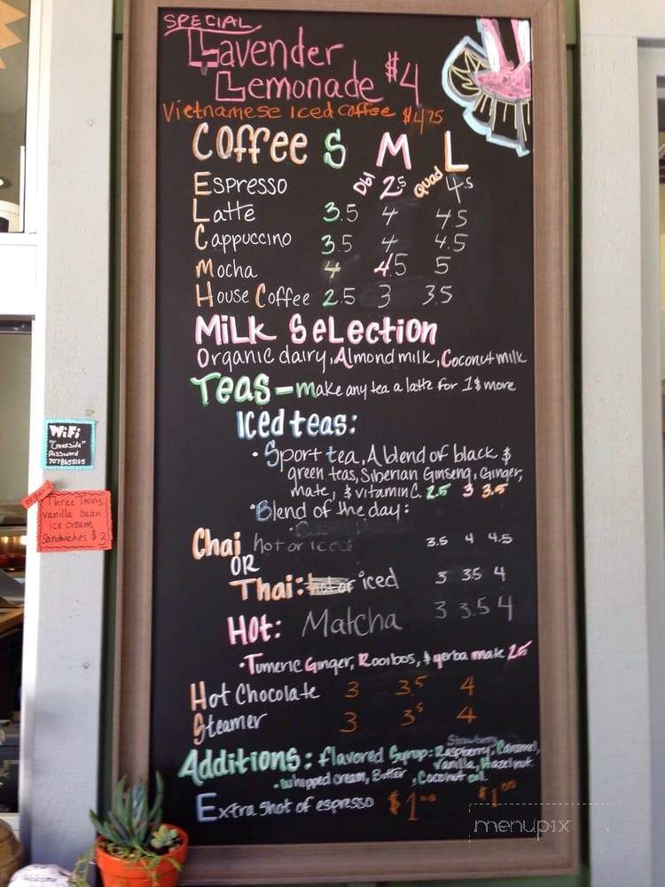 CuttyMuggs Coffee - Monte Rio, CA menu_pic