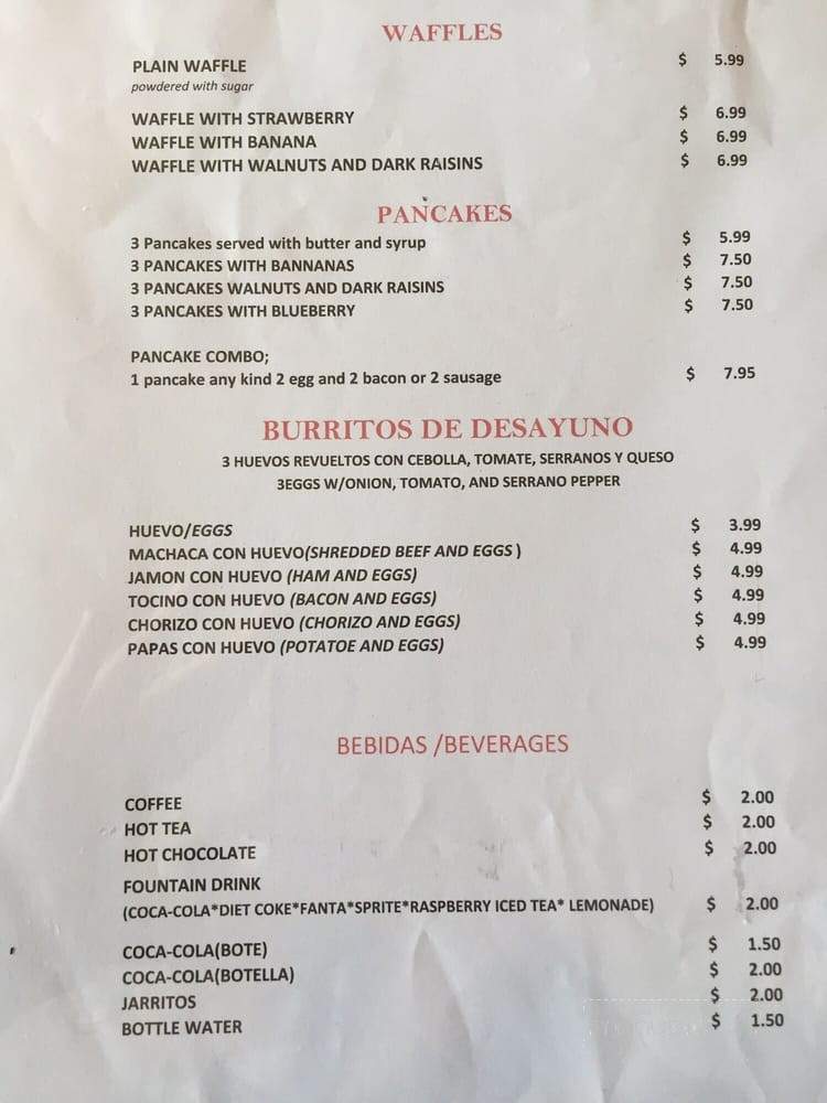 Rafael Mexican Grill - Salinas, CA menu_pic