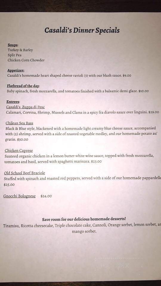 Casaldi's - Linwood, NJ menu_pic