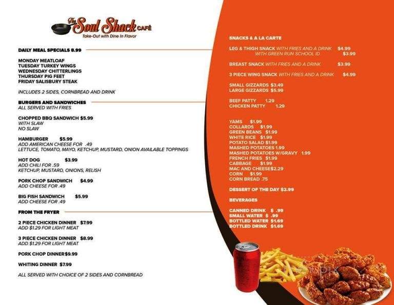The Soul Shack Cafe - Virginia Beach, VA menu_pic