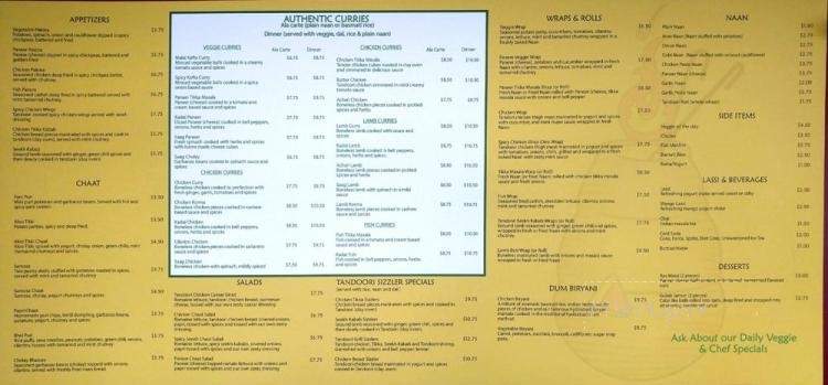 Tandoori Grill - San Jose, CA menu_pic