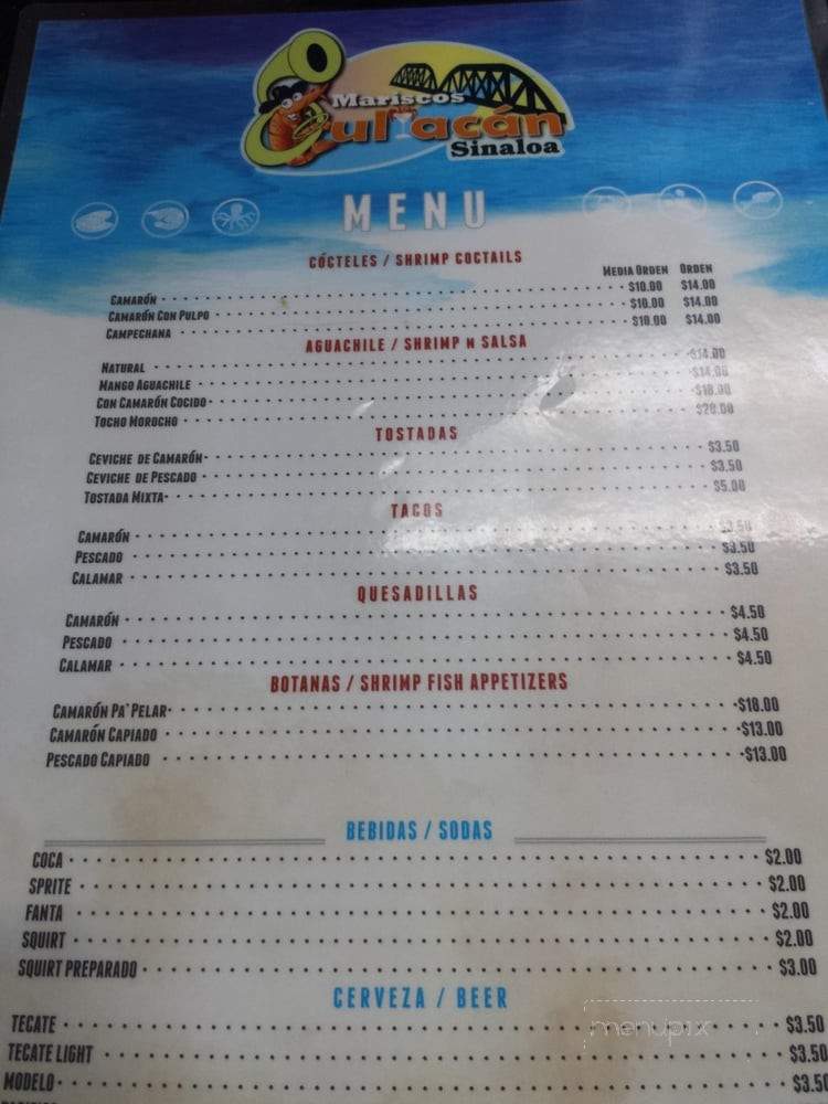 Mariscos Culiacan Sinaloa - Sacramento, CA menu_pic