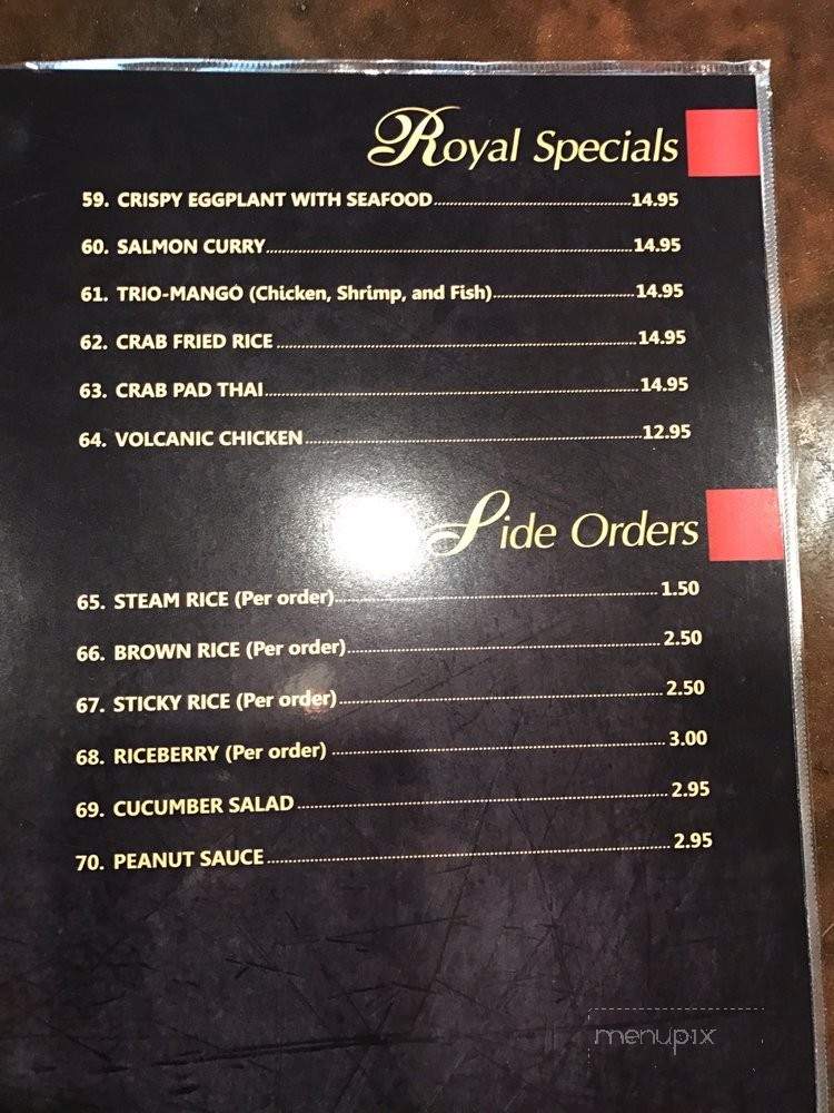 Royal Siam - Rocklin, CA menu_pic