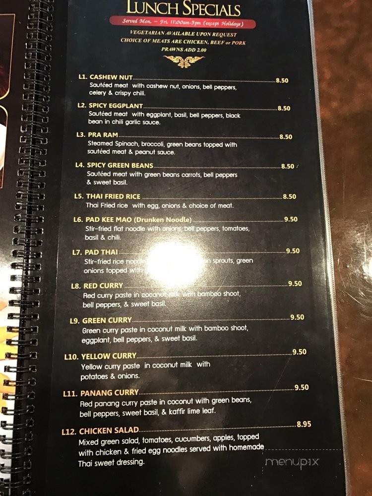 Royal Siam - Rocklin, CA menu_pic