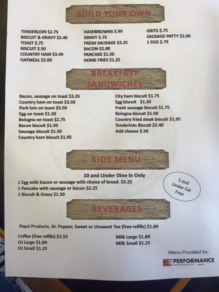Kuntry Kafe - Rockfield, KY menu_pic
