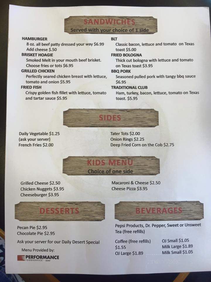 Kuntry Kafe - Rockfield, KY menu_pic