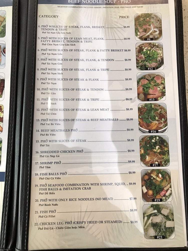 Ocean Pho - Redlands, CA menu_pic