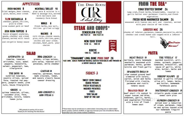 The Dish Room - Burlington, CO menu_pic