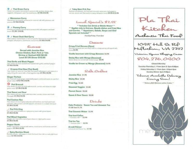 Pla Thai Kitchen - Midlothian, VA menu_pic