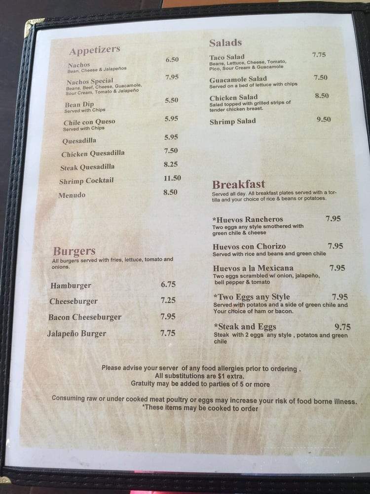 Mi Tierra Mexican Restaurant - Watkins, CO menu_pic