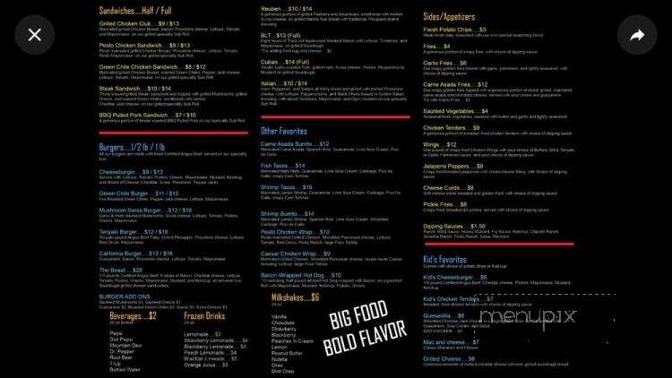 Fire & Ice - Stanley, ND menu_pic
