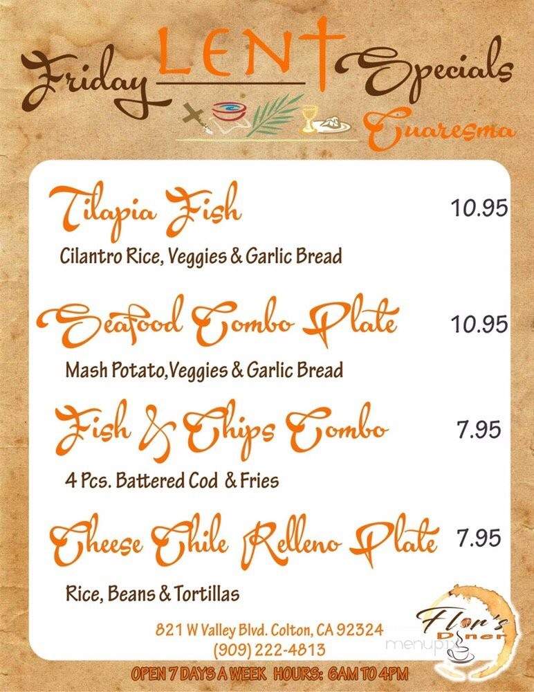 Flor's Diner - Colton, CA menu_pic