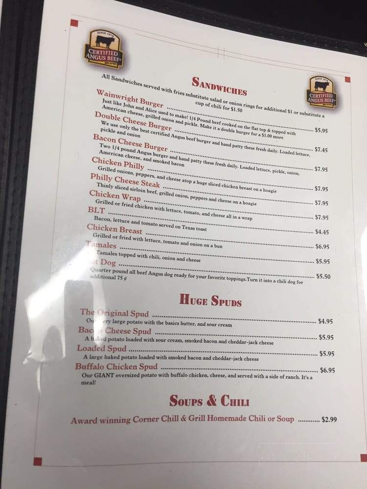 The Corner Chill & Grill - Belleville, IL menu_pic
