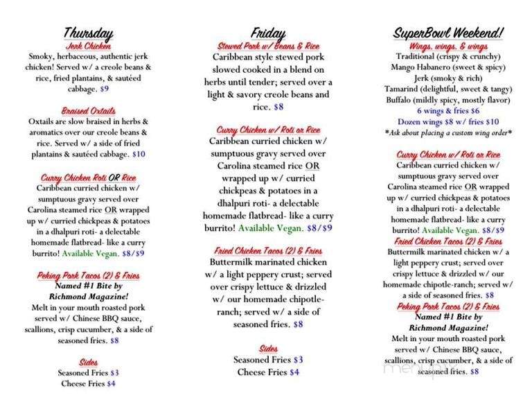Port O' Call Rva - Fort Lee, VA menu_pic