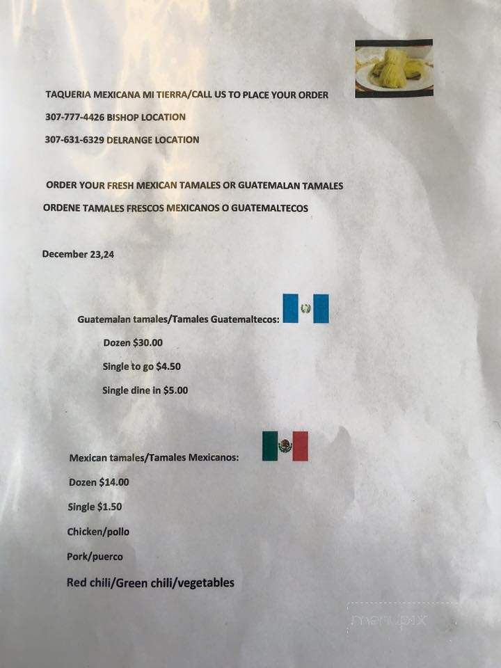 Taqueria Mexicana MI Tierra - Cheyenne, WY menu_pic