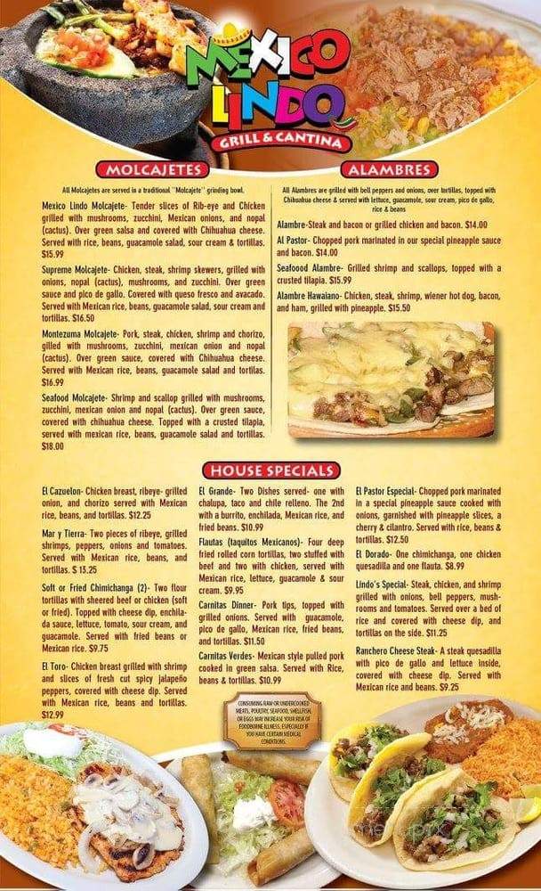Mexico Lindo Grill & Cantina - West Branch, IA menu_pic
