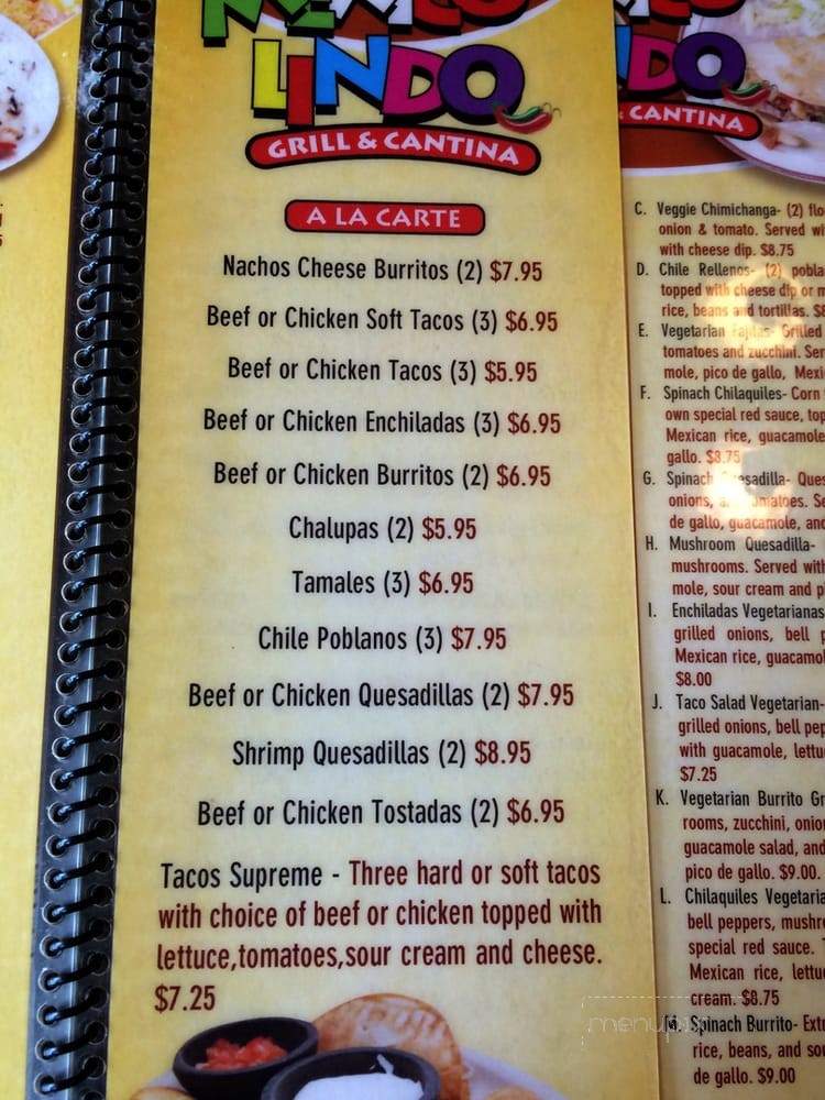 Mexico Lindo Grill & Cantina - West Branch, IA menu_pic