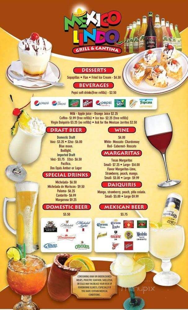 Mexico Lindo Grill & Cantina - West Branch, IA menu_pic