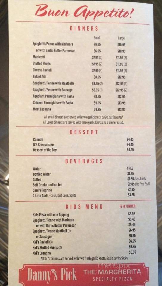 Danny's Pizza - Sebastian, FL menu_pic