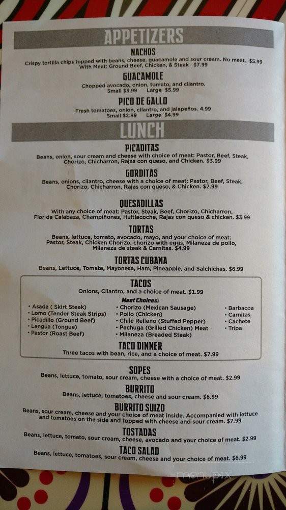 La Mexicana Market And Restaurant - Valparaiso, IN menu_pic