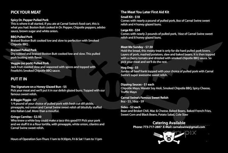 Carnal Swine - Chicago, IL menu_pic