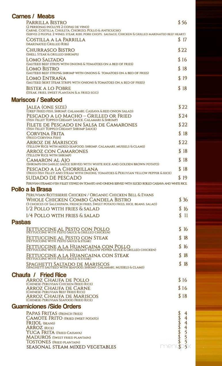 Candela Bistro - Hicksville, NY menu_pic