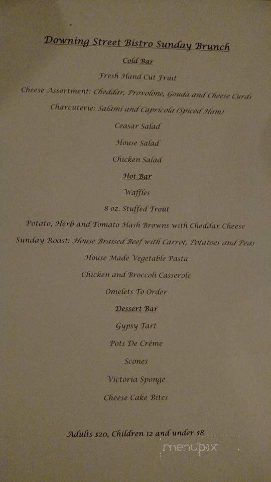 Downing Street Bistro - Hollister, MO menu_pic