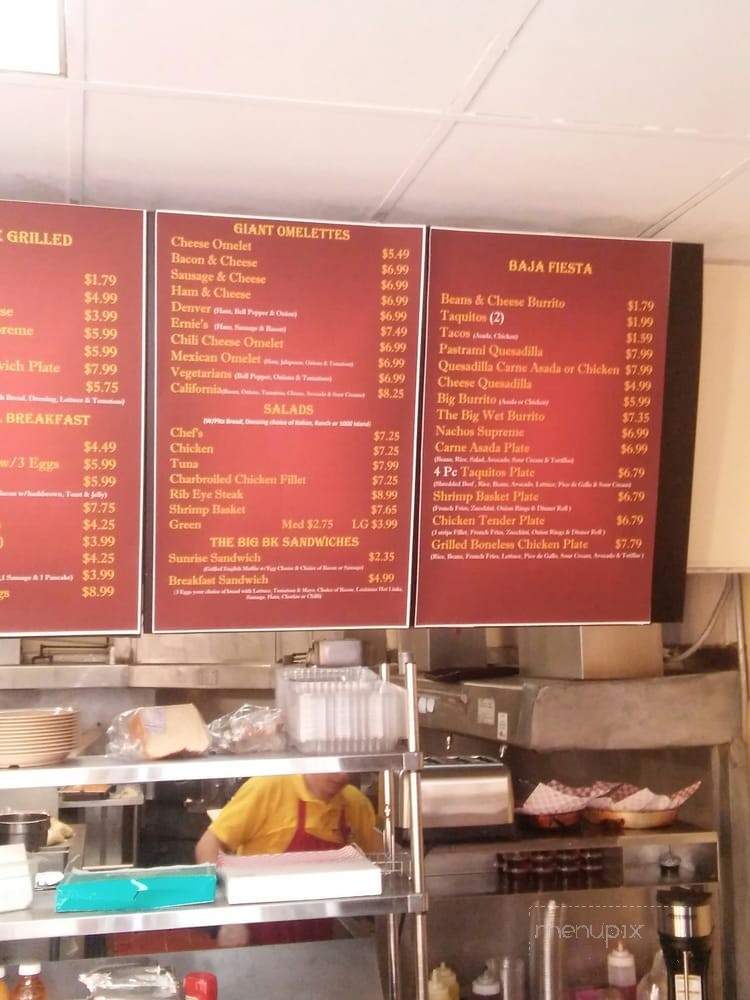 Ernie's Burgers - Alhambra, CA menu_pic