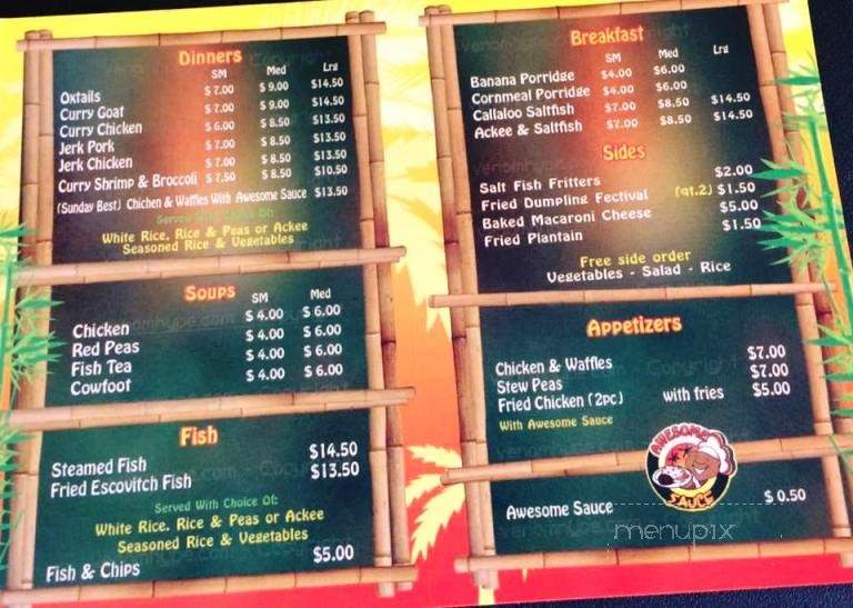 Awesome Sauce Carribean - Bridgeport, CT menu_pic