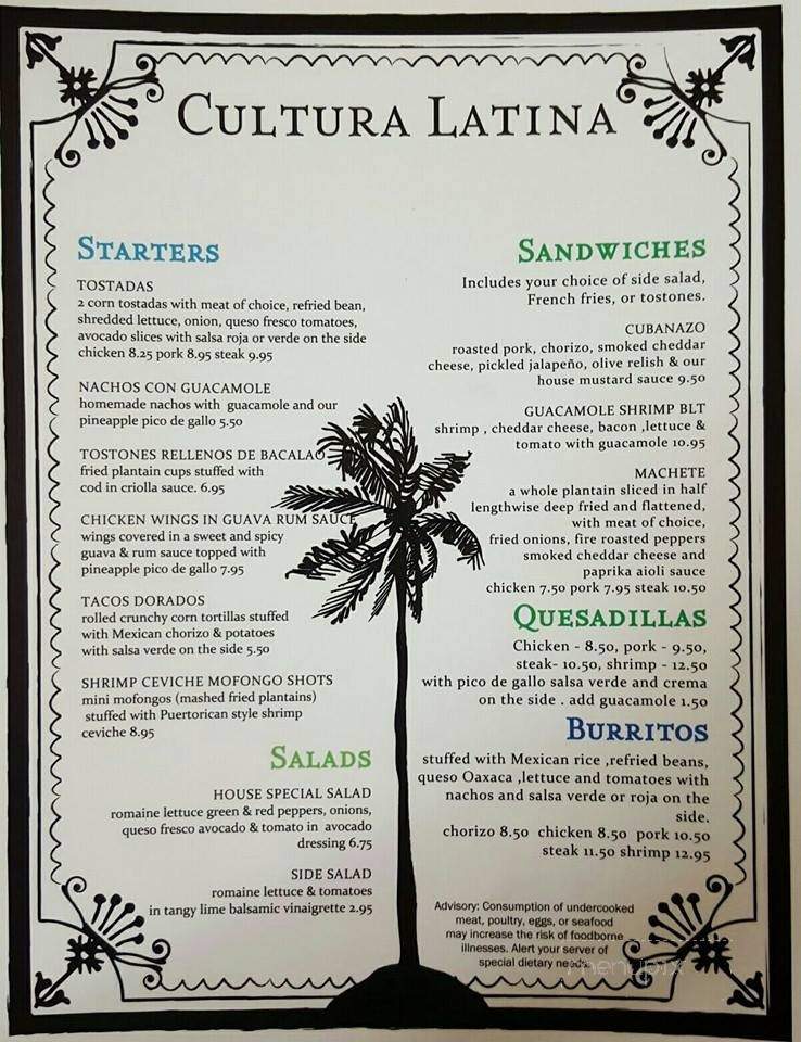 Cultura Latina Restaurant - Philadelphia, PA menu_pic