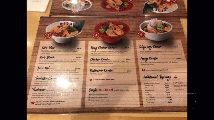 Kai Ramen - Los Angeles, CA menu_pic
