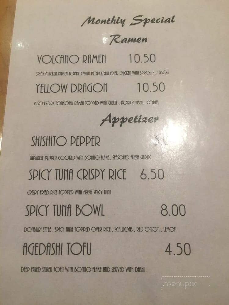 Kai Ramen - Los Angeles, CA menu_pic