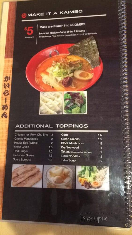 Kai Ramen - Los Angeles, CA menu_pic