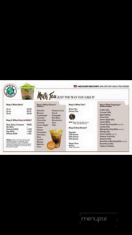 Tea World - Santa Rosa, CA menu_pic
