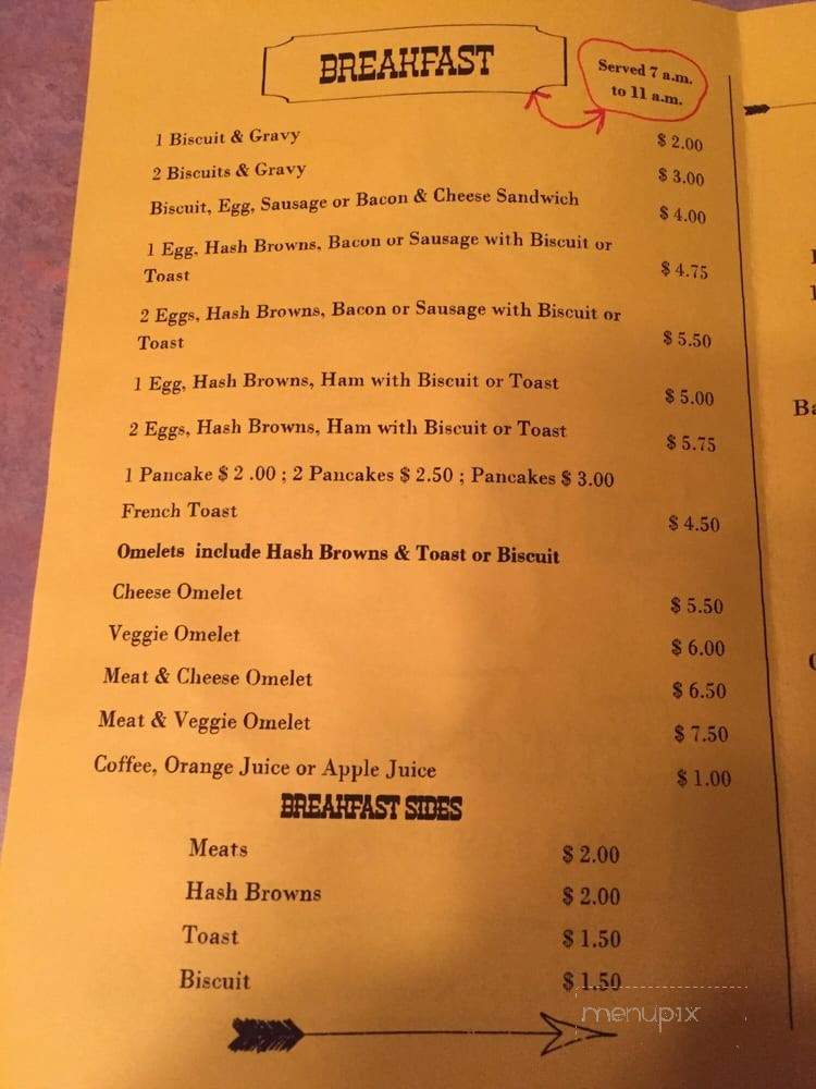 Log Cabin Cafe' - Ridgedale, MO menu_pic
