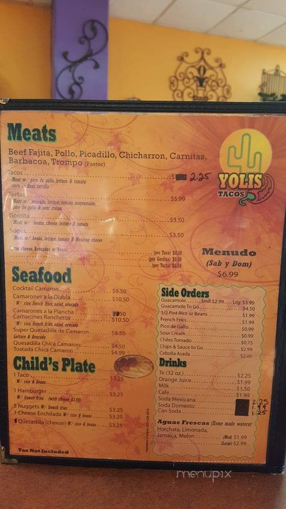 Tacos Yoli's - Houston, TX menu_pic