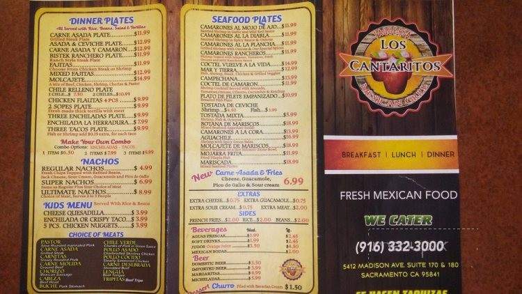 Taqueria Los Cantaritos - Sacramento, CA menu_pic