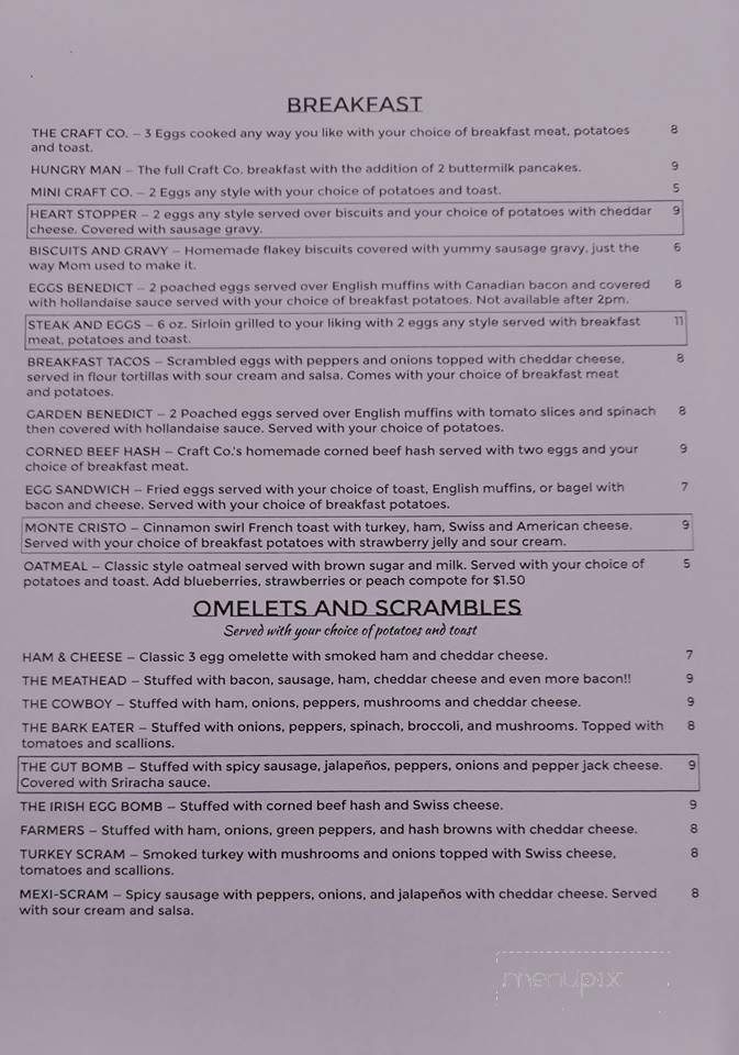 Eaton Rapids Craft - Eaton Rapids, MI menu_pic