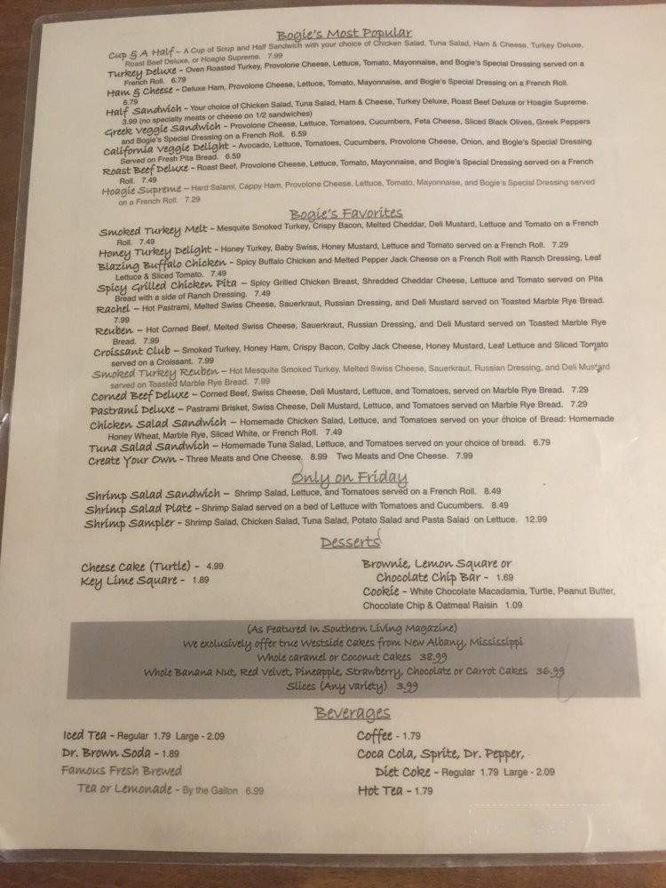 Deli On The Square - Memphis, TN menu_pic